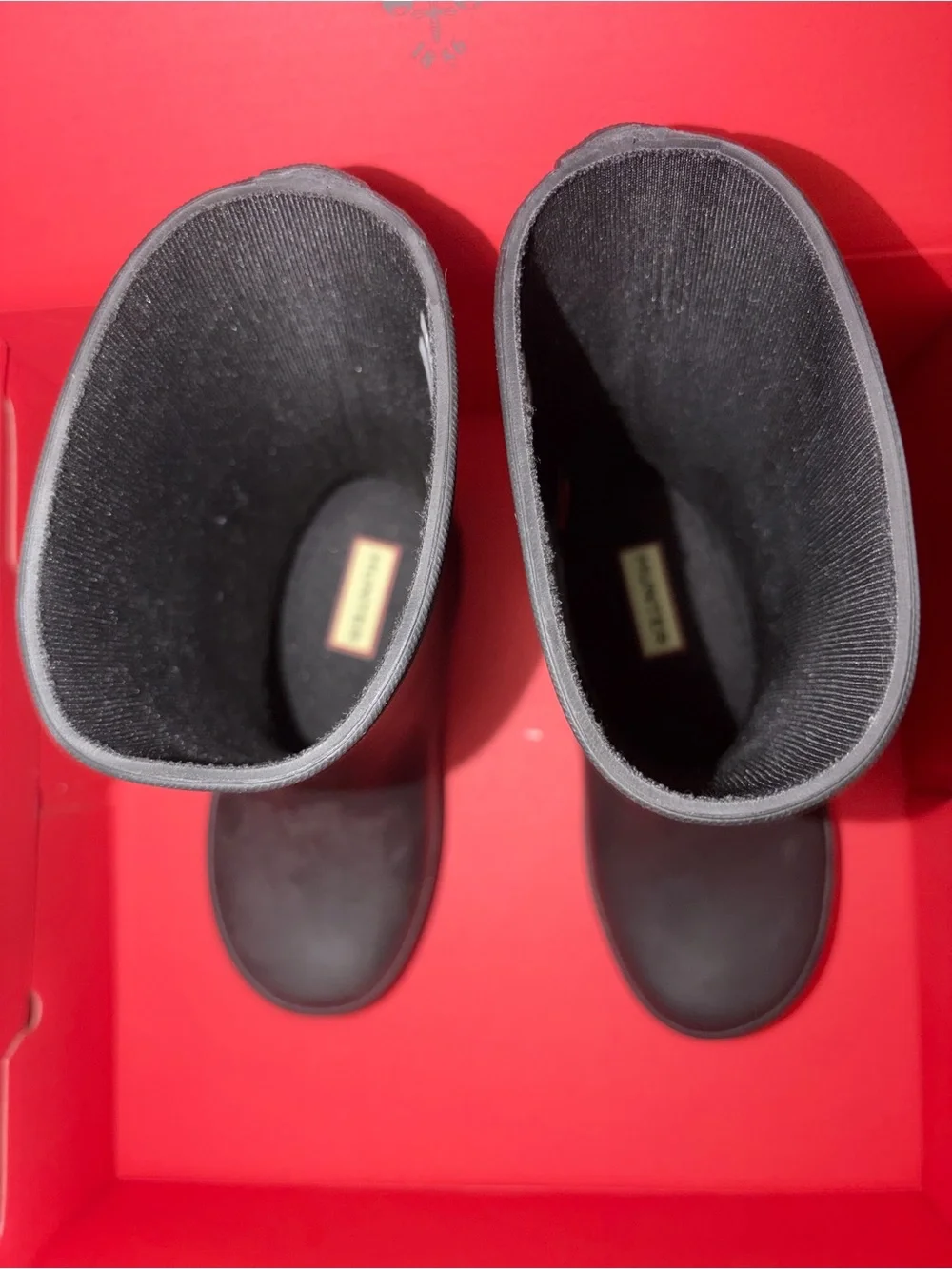 Hunter Kids First Classic Rain Boots - Black with Red Trim